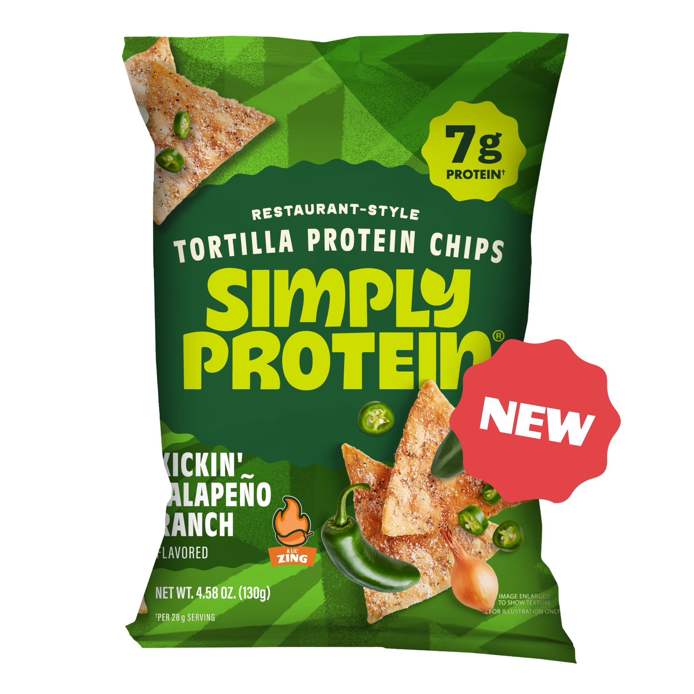 Simplyprotein SimplyProtein Protein Tortilla Chips - Kickin' Jalapeño Ranch — product image