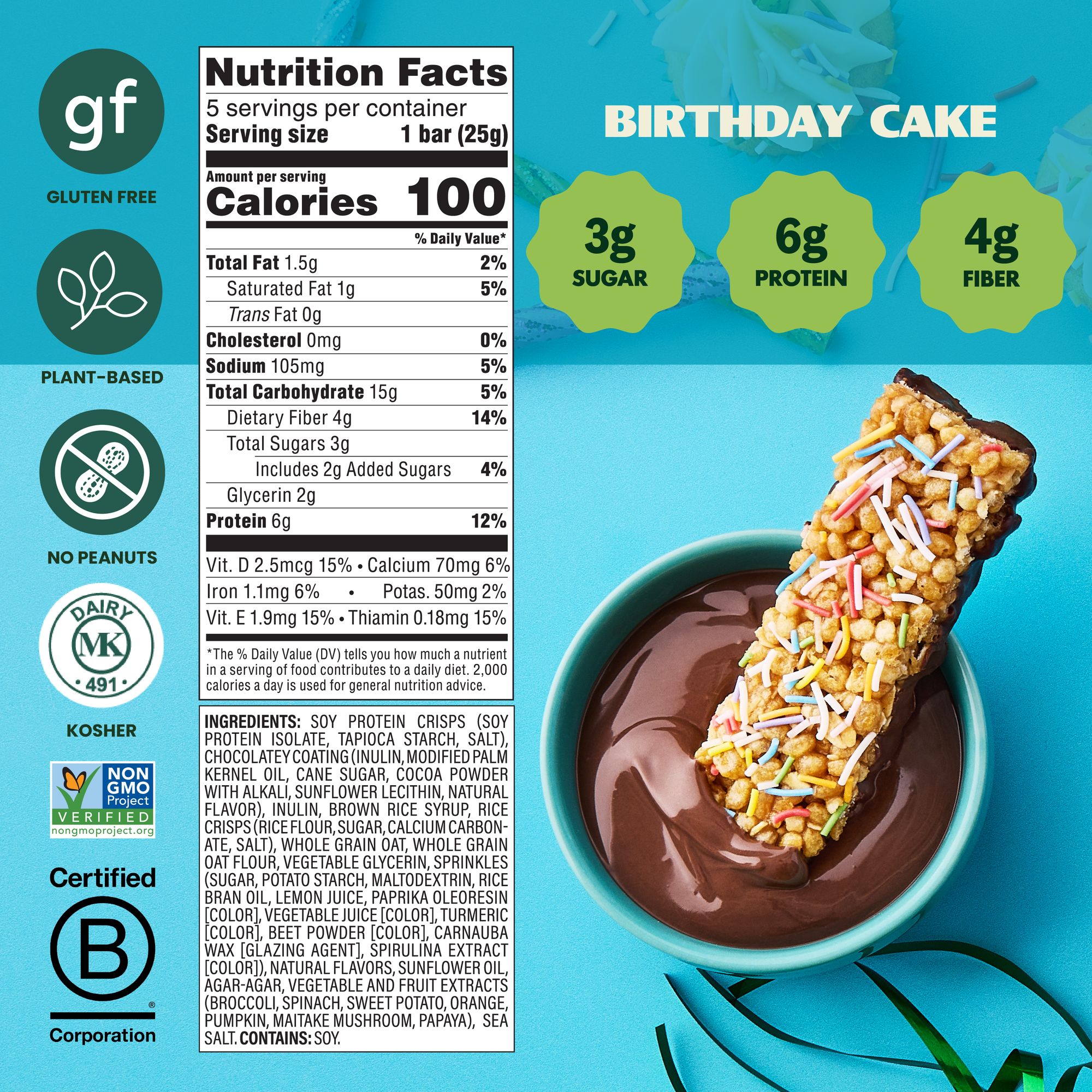 Dipped Bars - Birthday Cake