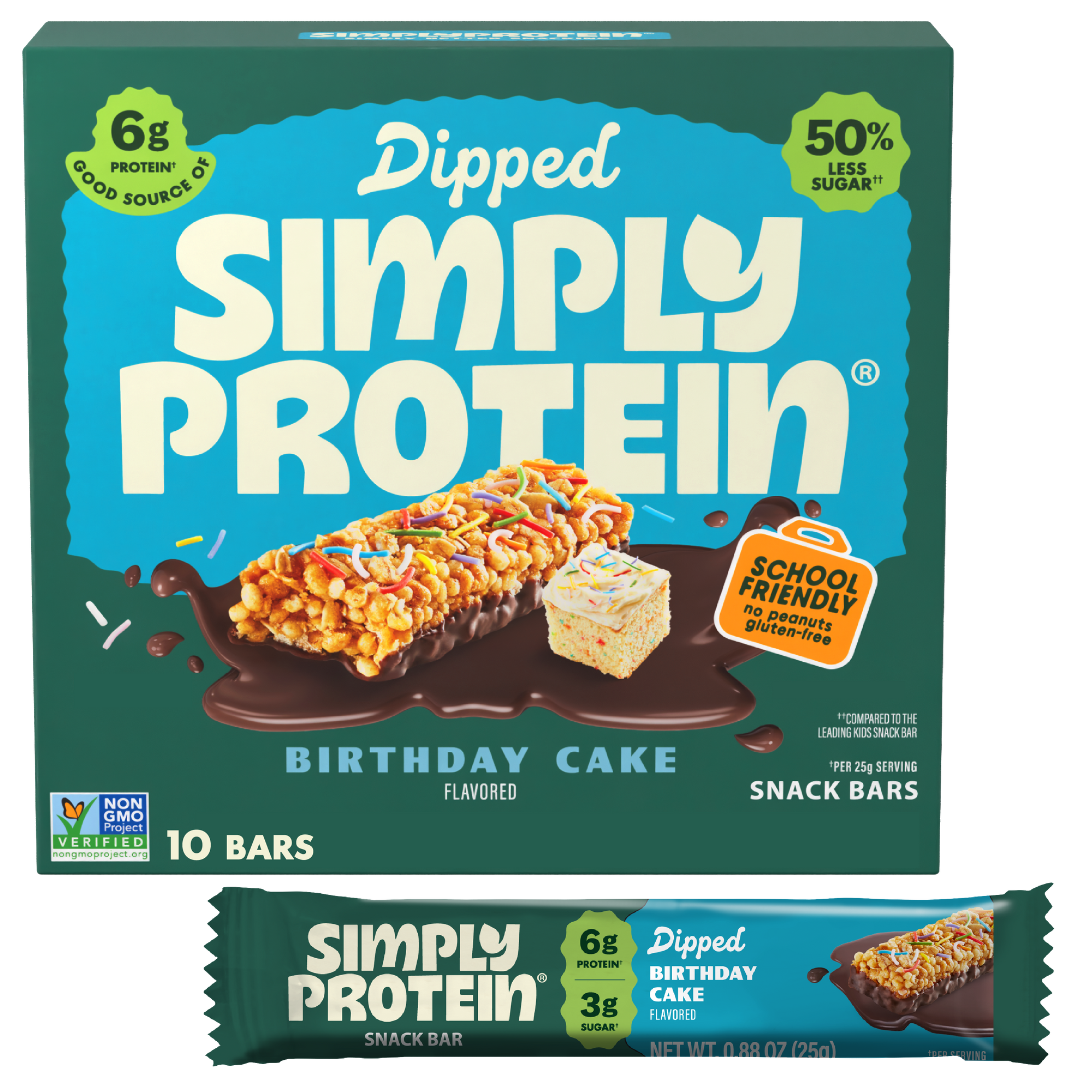 Dipped Bars - Birthday Cake