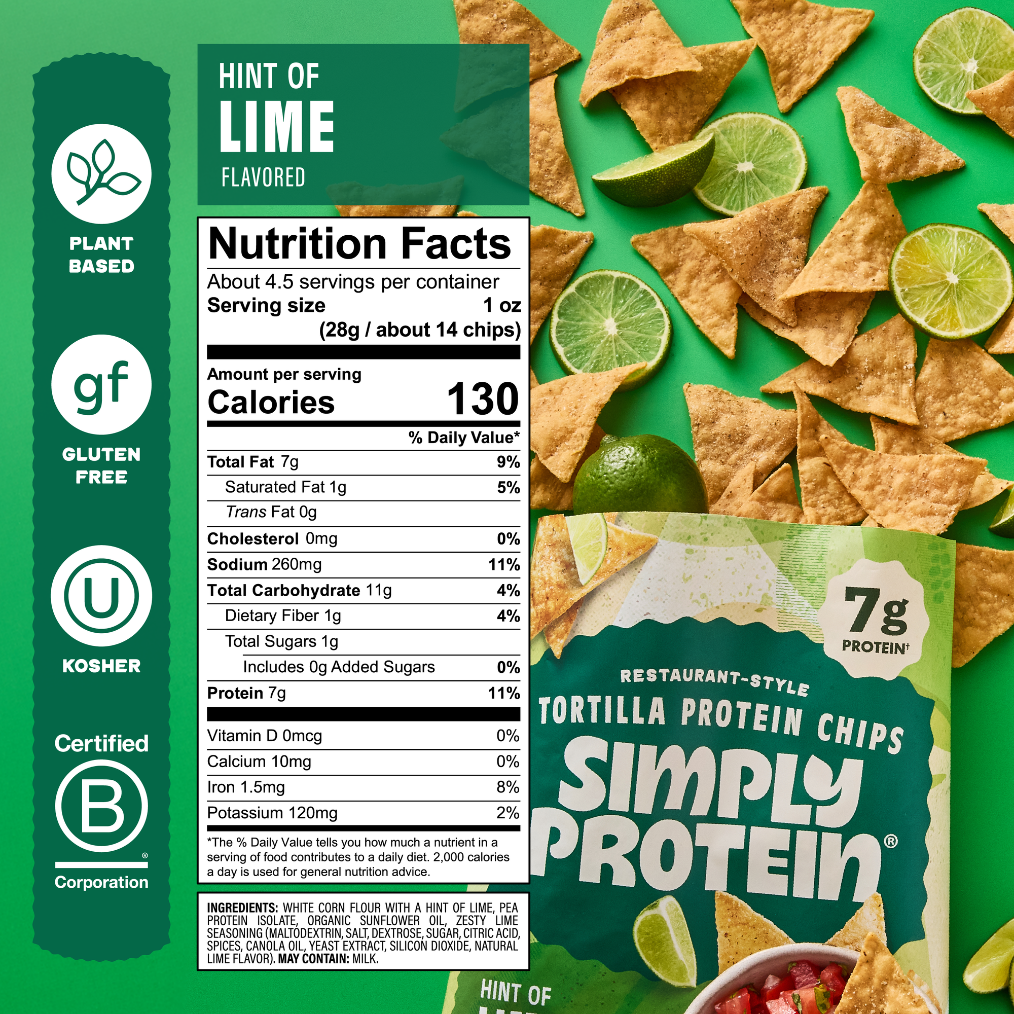 Restaurant-Style Protein Tortilla Chips - Hint of Lime