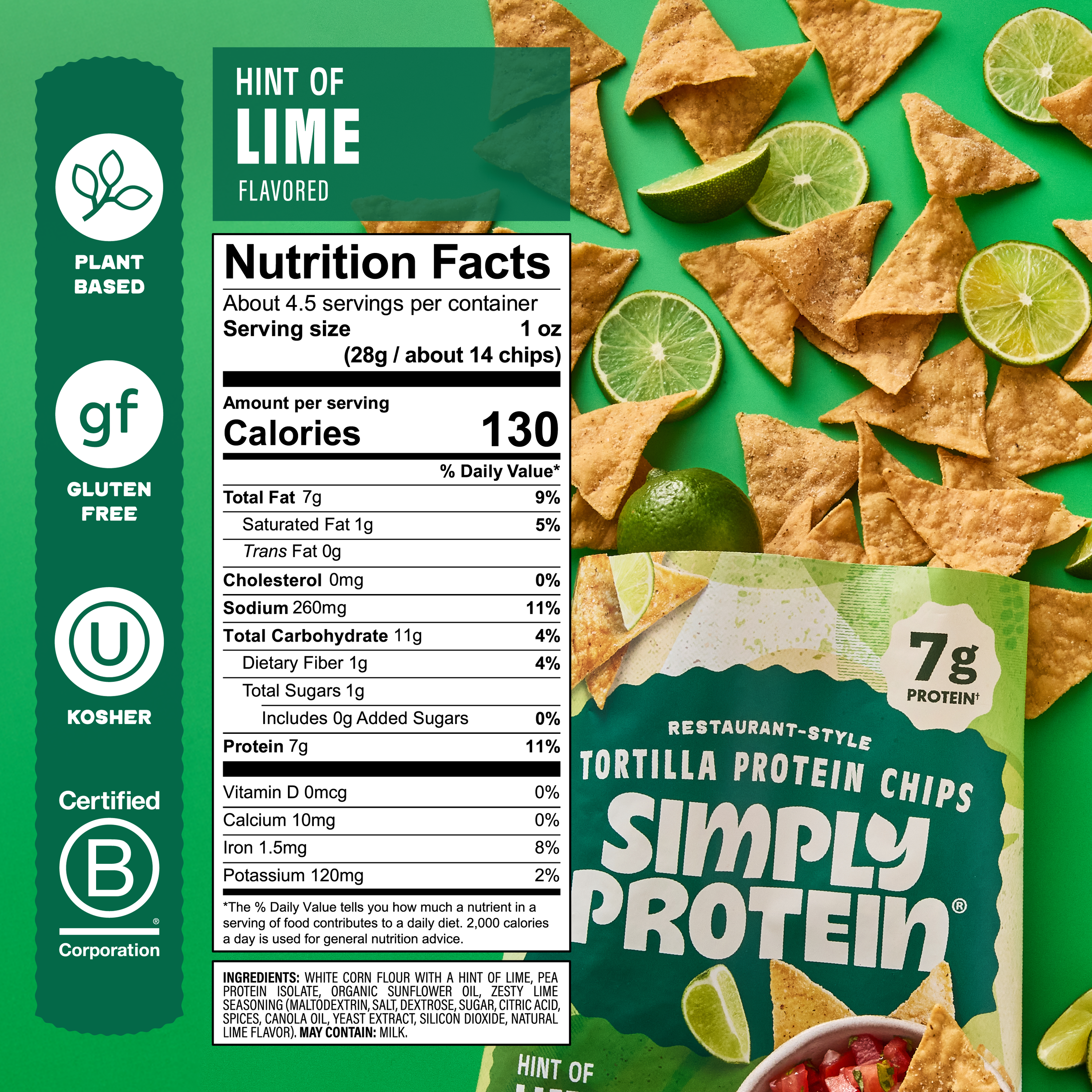 Restaurant-Style Protein Tortilla Chips - Hint of Lime