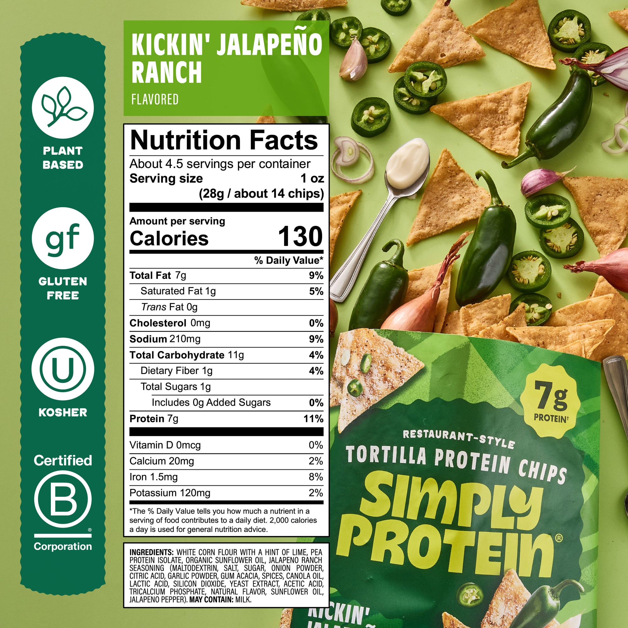 Restaurant-Style Protein Tortilla Chips - Jalapeño Ranch