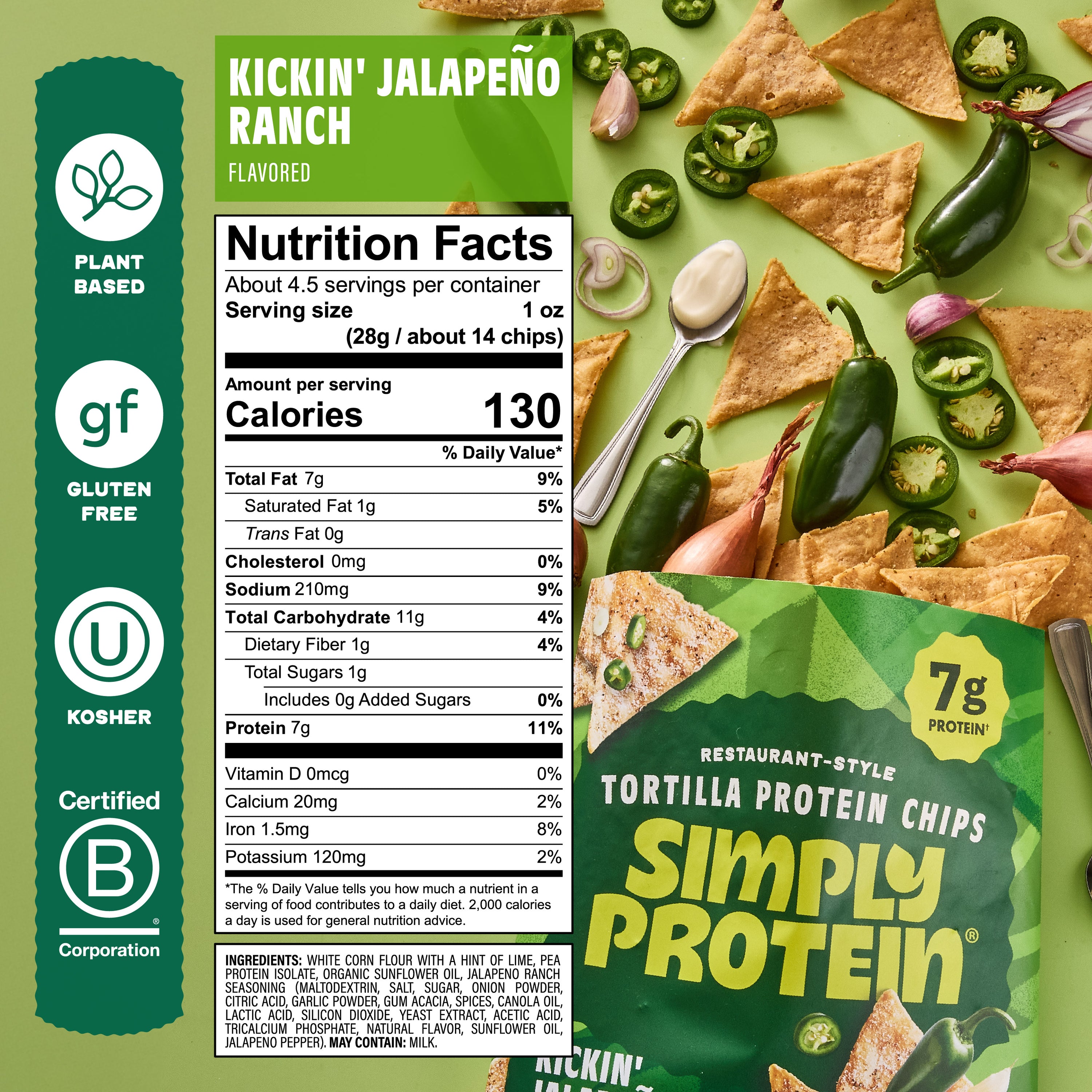 Restaurant-Style Protein Tortilla Chips - Jalapeño Ranch